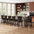360° Swivel Upholstered Wingback Bar Counter Stool with Diamond Tufted Back