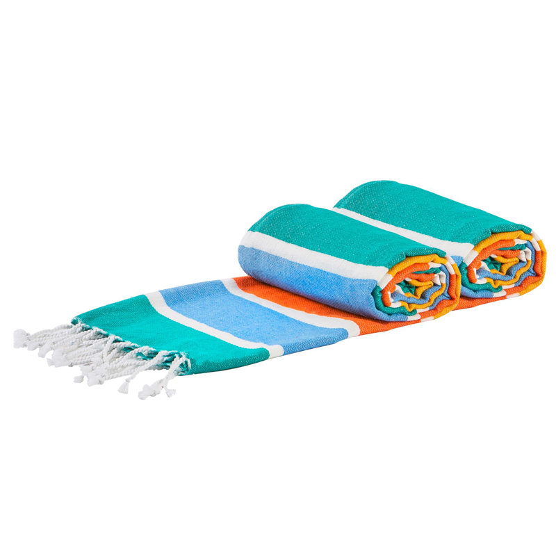 Nicola Spring - Deluxe Cotton Turkish Bath Towels - Multi Stripe