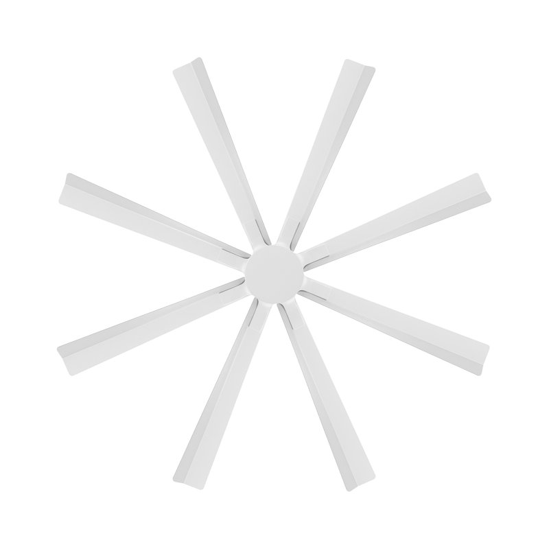Size Matters 8-Blade Smart Ceiling Fan With Remote Control Included, Works With Alexa and iOS / Android App, 65", Matte White
