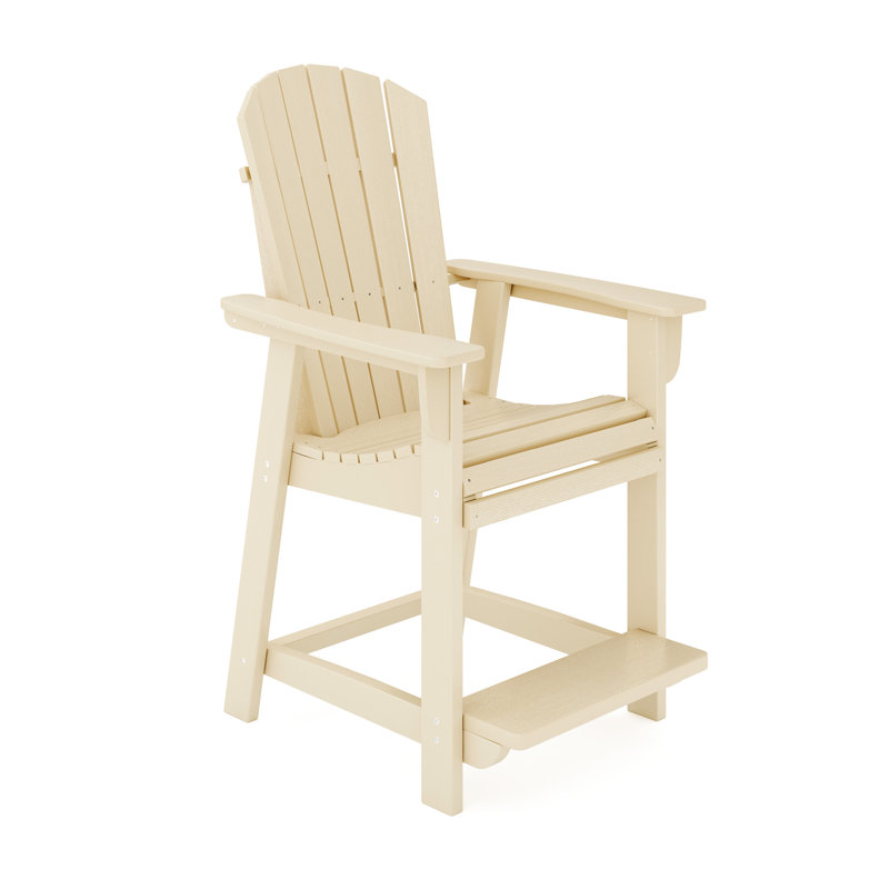 Chaise de comptoir Style - Lumber pour patio et jardin Siège incurvé confortable Repose-pieds élargi Confort optimal Utilisation à l'extérieur, siège, assemblage en acier inoxydable 316,
