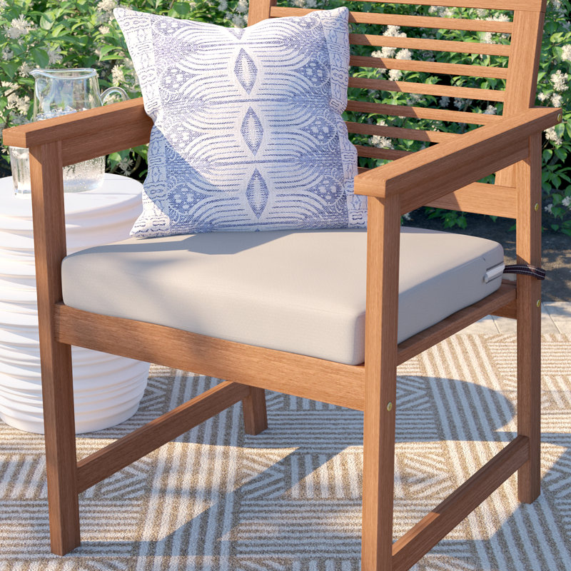 Jaylon Outdoor Dining Chair Cushion Cover, Mushroom, 25" W x 22" D