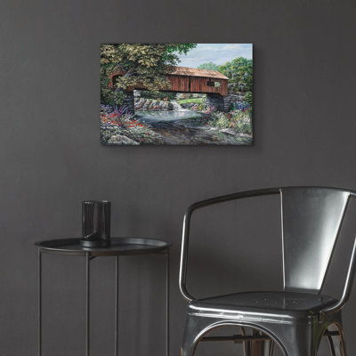 Epic Art 'Covered Bridge'  by Campbell Frost Acrylic Glass Wall Art, 24" x 16"