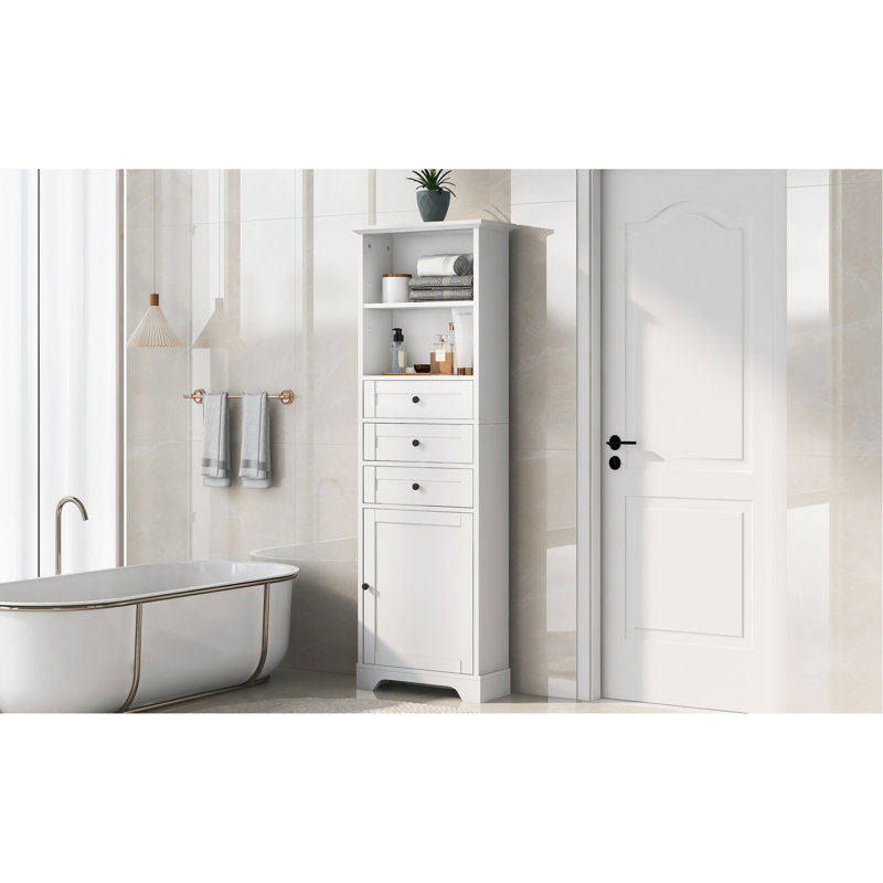 Versatile Tall Storage Cabinet With Multiple Storage Options And Adjustable Shelves For Various Spaces., White