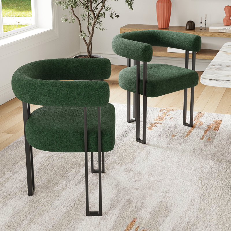 Chaises de salle à manger rembourrées Mahjabi, Vert foncé