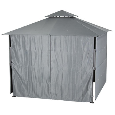 Palmgrass Dakota Fields Grey Fabric Side Wall for Canopy