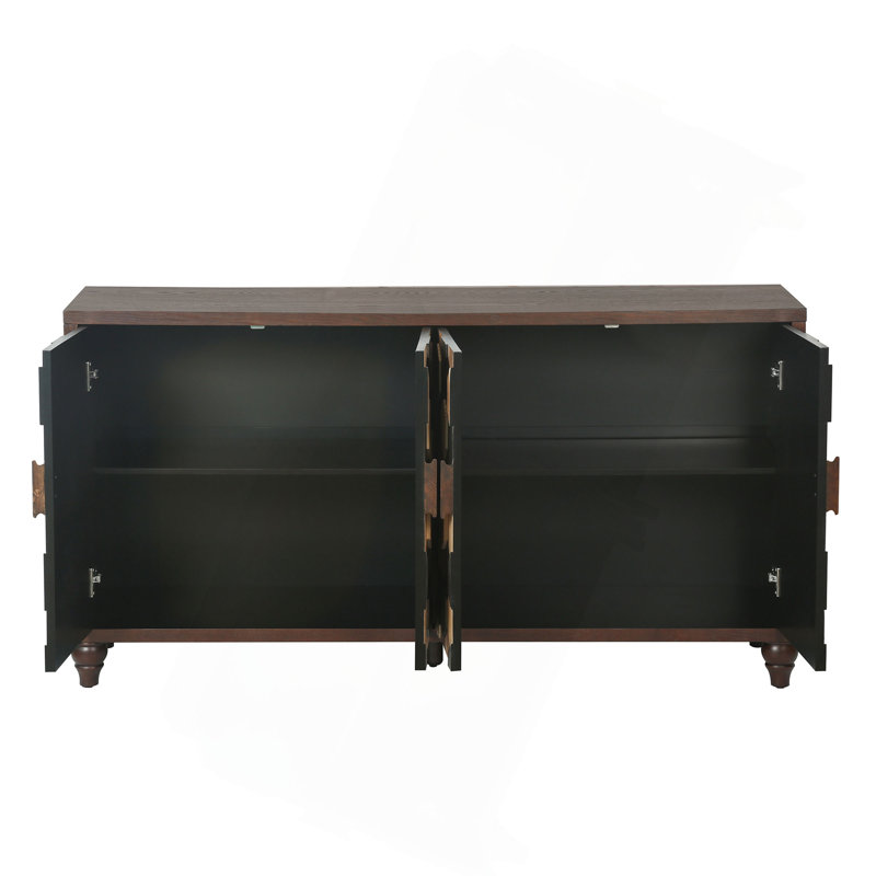 Buffet 59,8 "avec motif en nid d'abeille, armoire d'appoint moderne