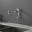 Robinet de cuisine mural à bras articulé pliable, robinet de cuisine à deux poignées en laiton massif pour utilisation sur une cuisinière-129787133