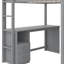 Lit mezzanine double en bois avec placards intégrés et bureau à deux tiroirs-1499883114