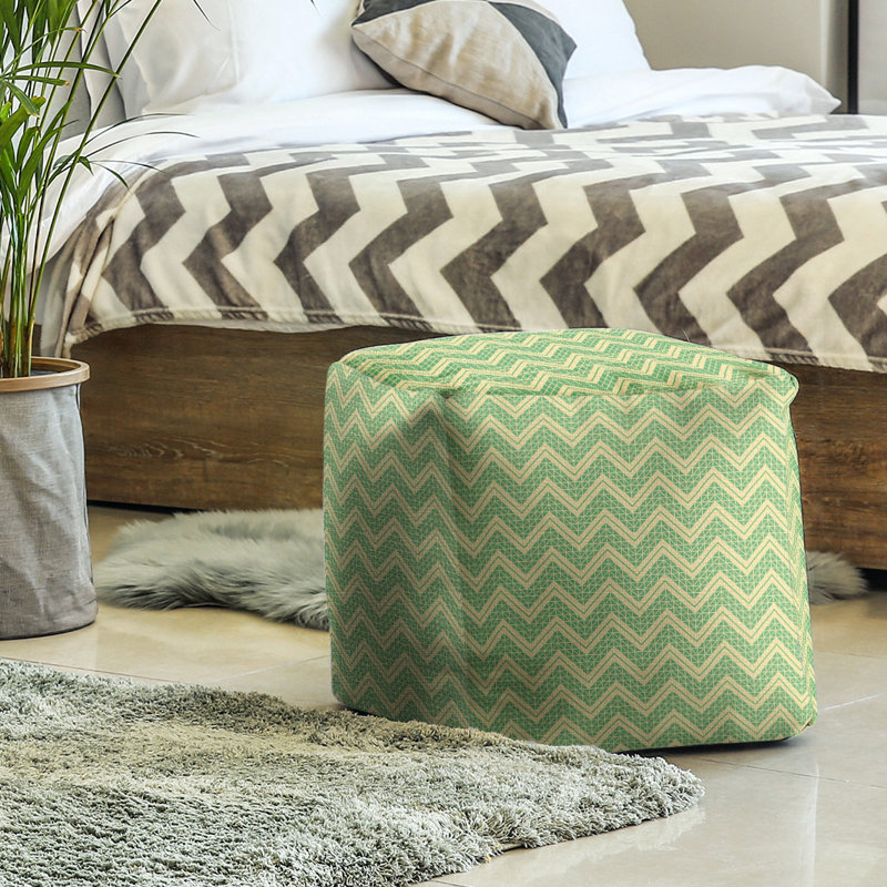 Upholstered Ottoman, Yellow/Green