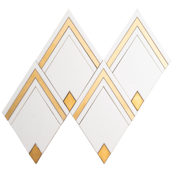 Sierra Glass, Stone, Stainless Steel and Brass Specialty Mosaic Kitchen Backsplash and Wall Tile