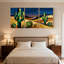 Cactus géométrique, paysage de désert, ensemble de 3 impressions sur toile-161735895