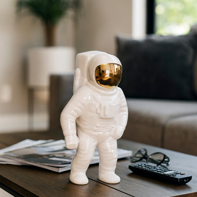 Space-Themed Ceramic Astronaut Figurine