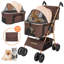 Poussette 3-en-1 pour animaux de compagnie, support et auvent détachables, pliable pour le voyage - supporte 60 lb-125496062