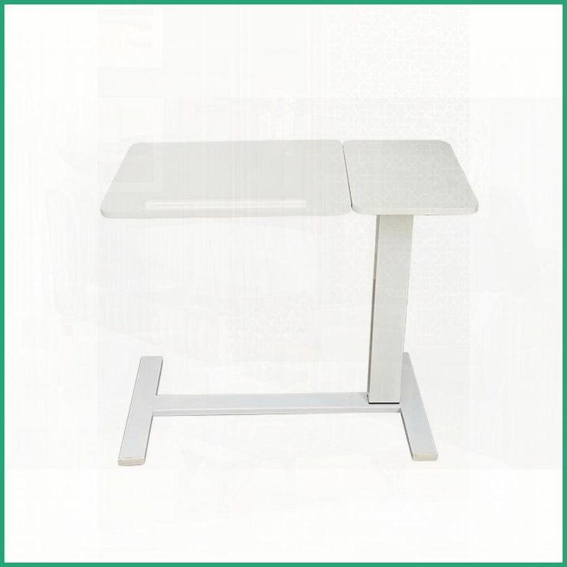 Table basse ergonomique inclinable à hauteur réglable avec roulettes - Table de lit mobile polyvalente pour ordinateur portable, repas, blanc