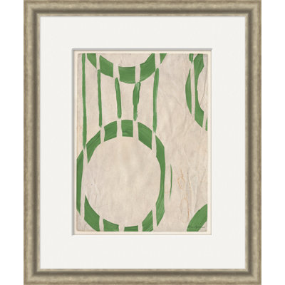 «Circle Series - Green 3» par Dana Gibson - Peinture encadrée sur papier