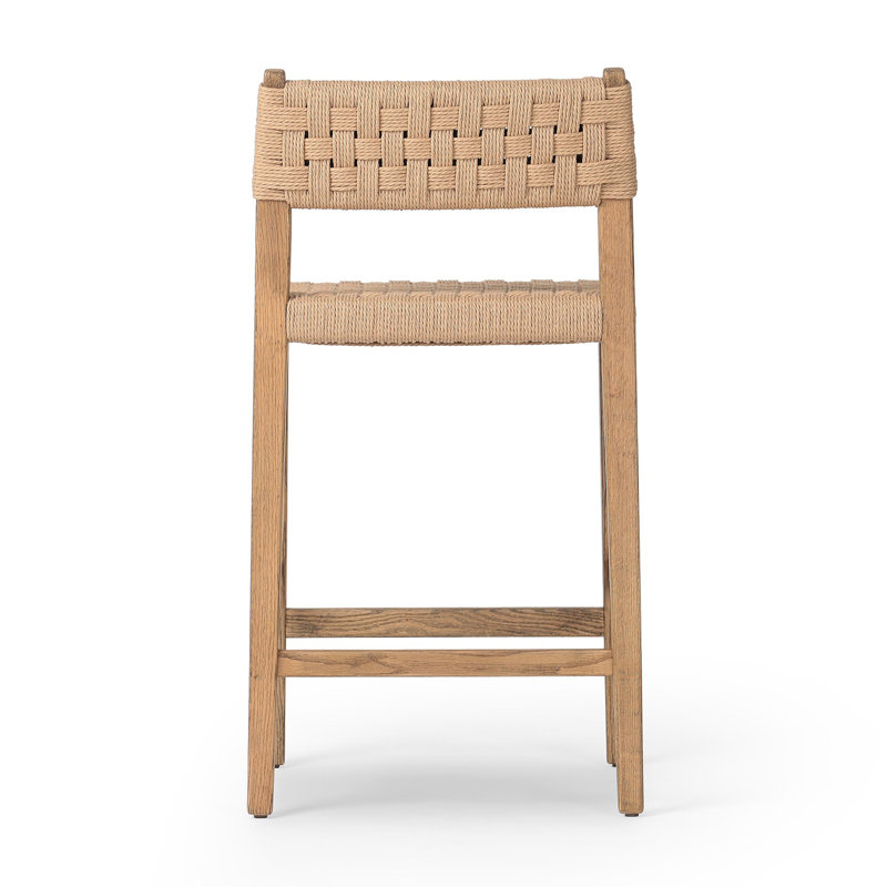 Hamlin Bar Stool with Solid Wood Frame, Counter Stool (26" Seat Height)