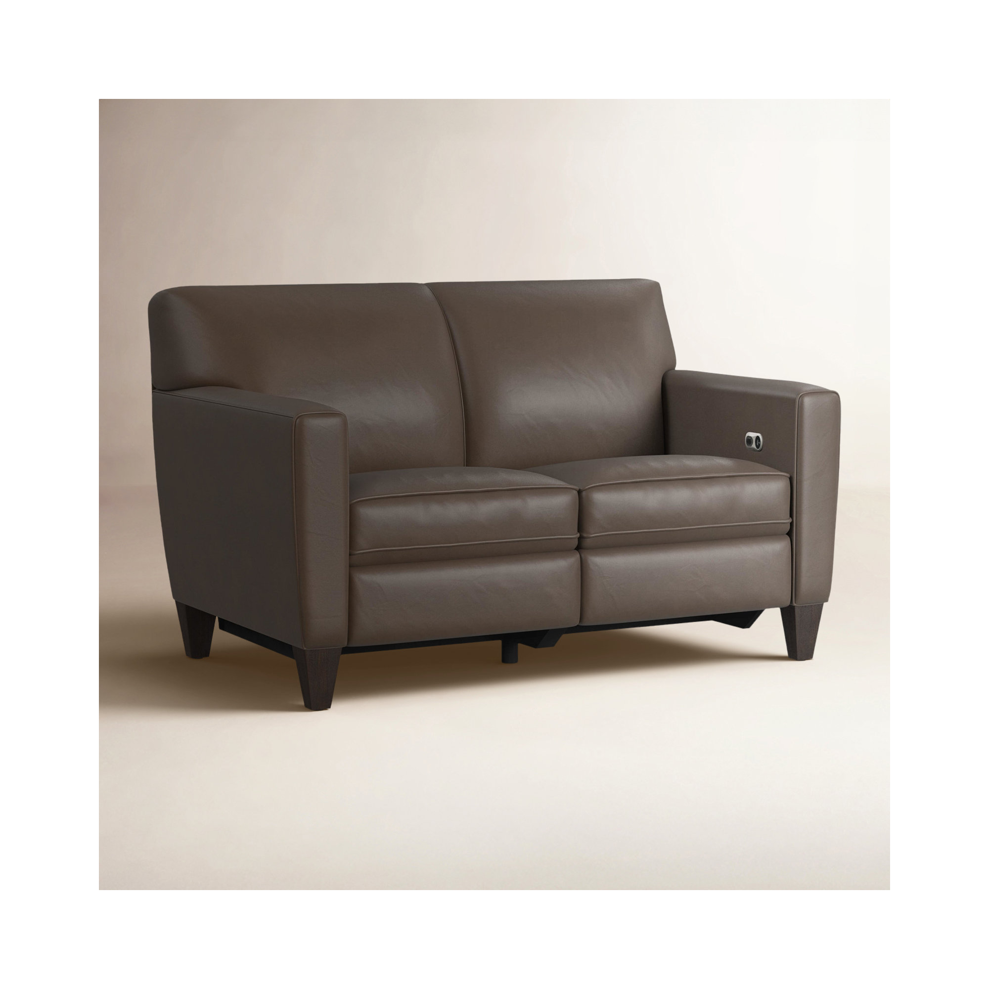 Osmin Foster Power Inclining Loveseat, Dark Brown Top Grain Leather