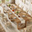 Table de salle à manger rectangulaire 63 po pour 4 à 6 personnes avec finition en bois rustique Farmhouse