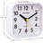 Small Battery Operated Analogue Travel Alarm Clock Silent No Ticking Lighted On Demand And Snooze Beep Sounds Gentle Wake Ascending Alarm, Easy Set (White)