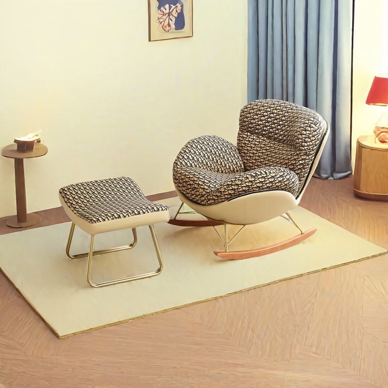 Chaise berçante moderne avec repose-pieds