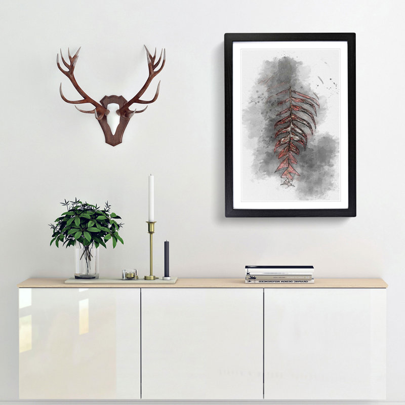 Leaf in the Light in Abstract - Picture Frame Graphic Art Print, 87cm H x 62cm W x 2cm D, Black Framed
