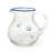Serving Pitcher 8"H Hand-Painted Rim Crafted from clear bubble glass