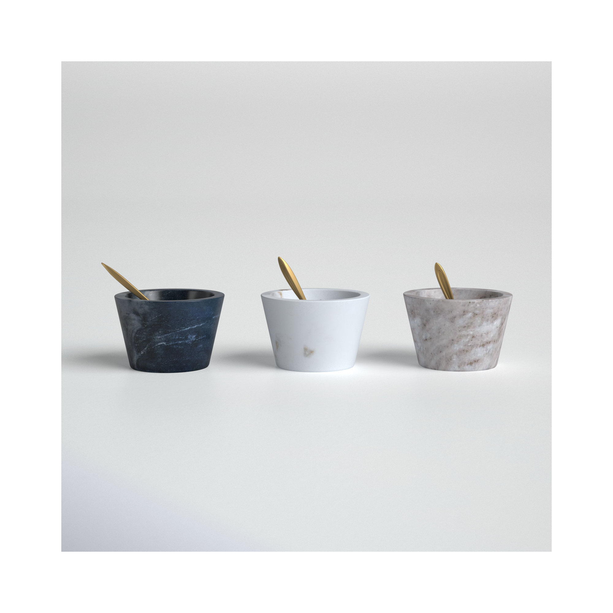 Mavis Marble Salt Cellar Set