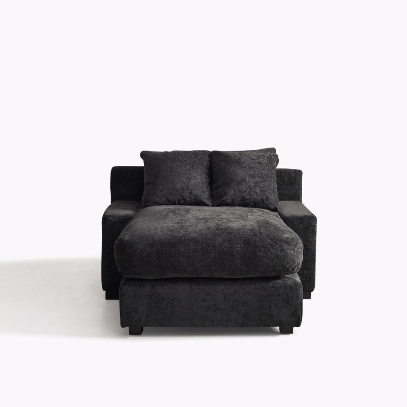 Canapé-lit en chenille, Chenille noir