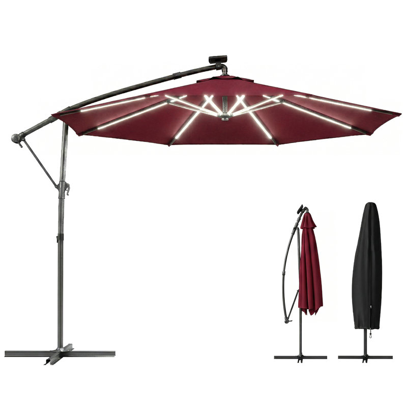 300cm Cantilever Parasol, Wine Red