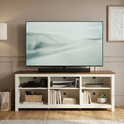 Inniss 70.1'' W Wooden TV Stand for TVs up to 75" With Open Shelves and Cable Management