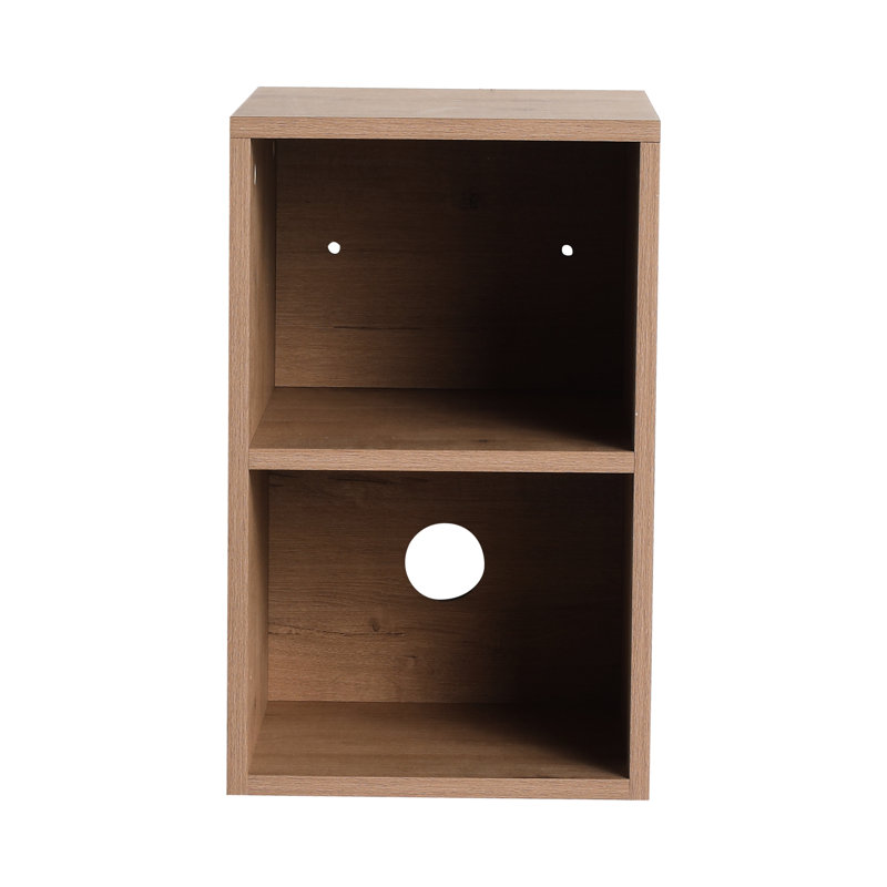 Rangement mural de 12 pouces à 2 tablettes modernes, contreplaqué, chêne imitation, petites tablettes multiples, conception en contreplaqué avec décor de salle de bain et de rangement