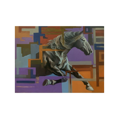 Le cheval sautant | Acrylique sur toile | Par Anant Roop Art Studio