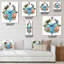 Horloge murale oiseaux et fleurs au bord de l'eau-1457269868