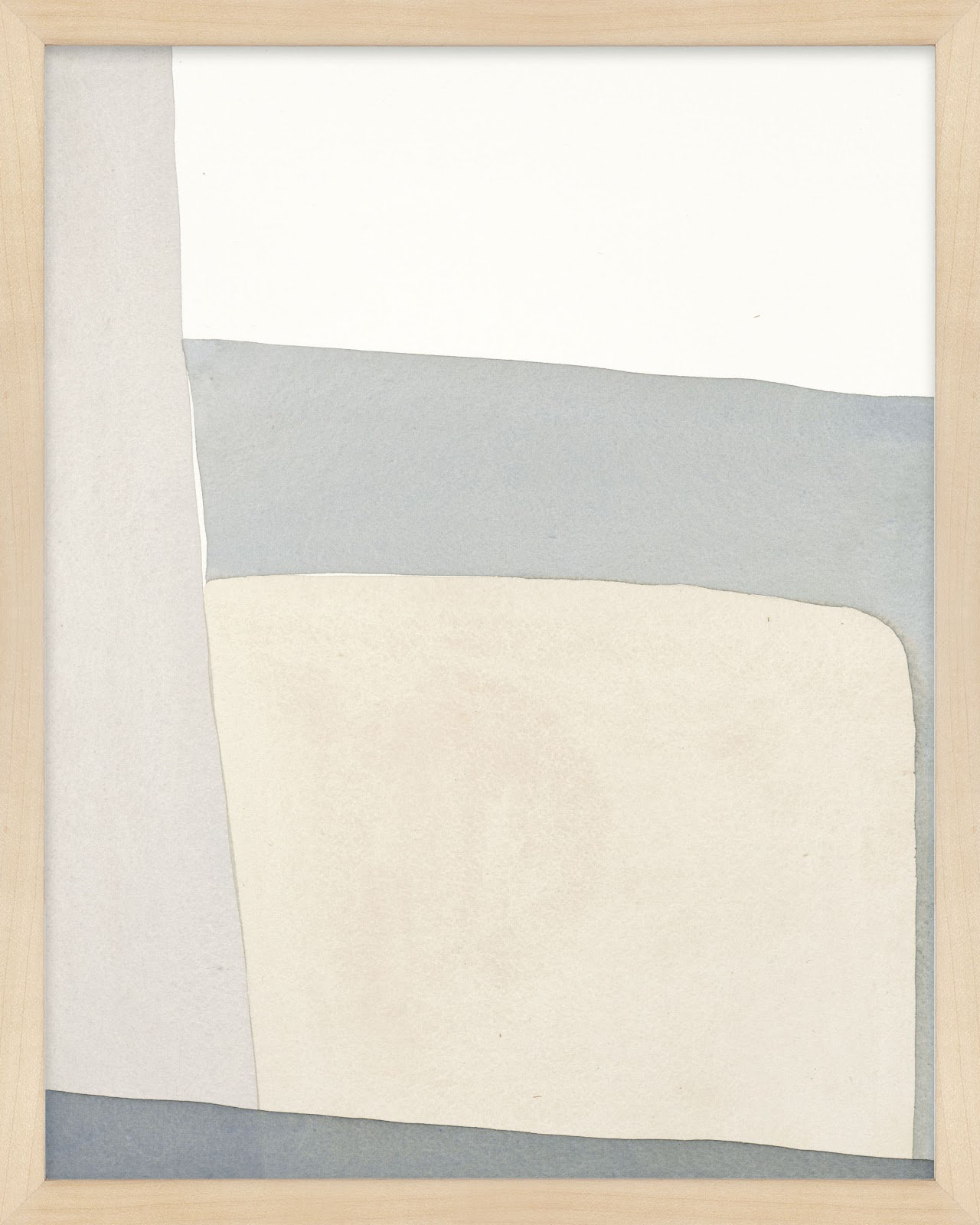 Simple Grey Painting by Julia Balfour, Brown Framed Paper, 50" H x 40" W x 1.25" D