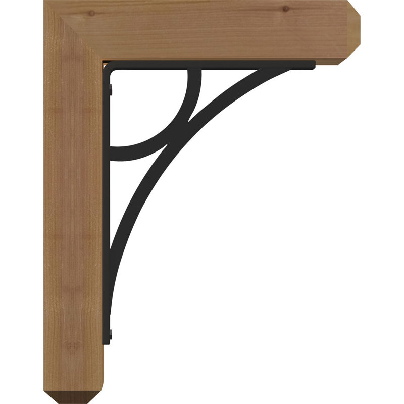 Support simple 4 "Galveston Ironcrest, H 20 po x P 18 po, Cèdre rouge de l'Ouest l 4 po x T 4 po (sciage br