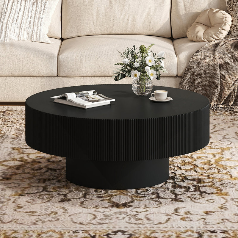 Table basse élégante Elegant Easy, 13.7" H x 31.5" L x 31.5" W, Noir