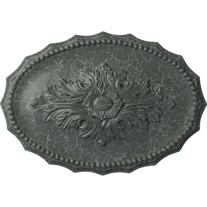 Médaillon de plafond Oxford Endurathane, l 16 7/8 po x H 11 3/4 po x P 1 1/2 po, Craquelure vert athénien