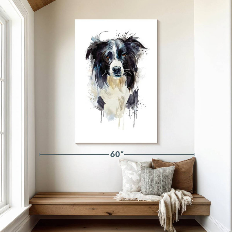 Border Collie Dog Splash, H 48 po x l 32 po