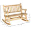 2 chaises berçantes en bois naturel avec un design de bûches -, sièges larges, cour, jardin, patio, capacité de charge de 550 lb