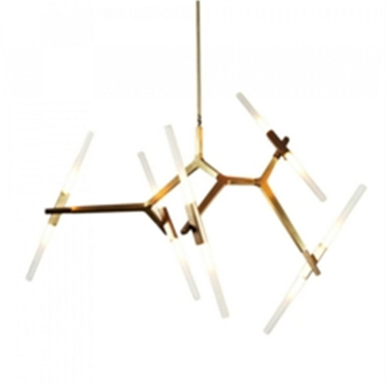 10 - Light LED Sputnik Modern Linear Chandelier