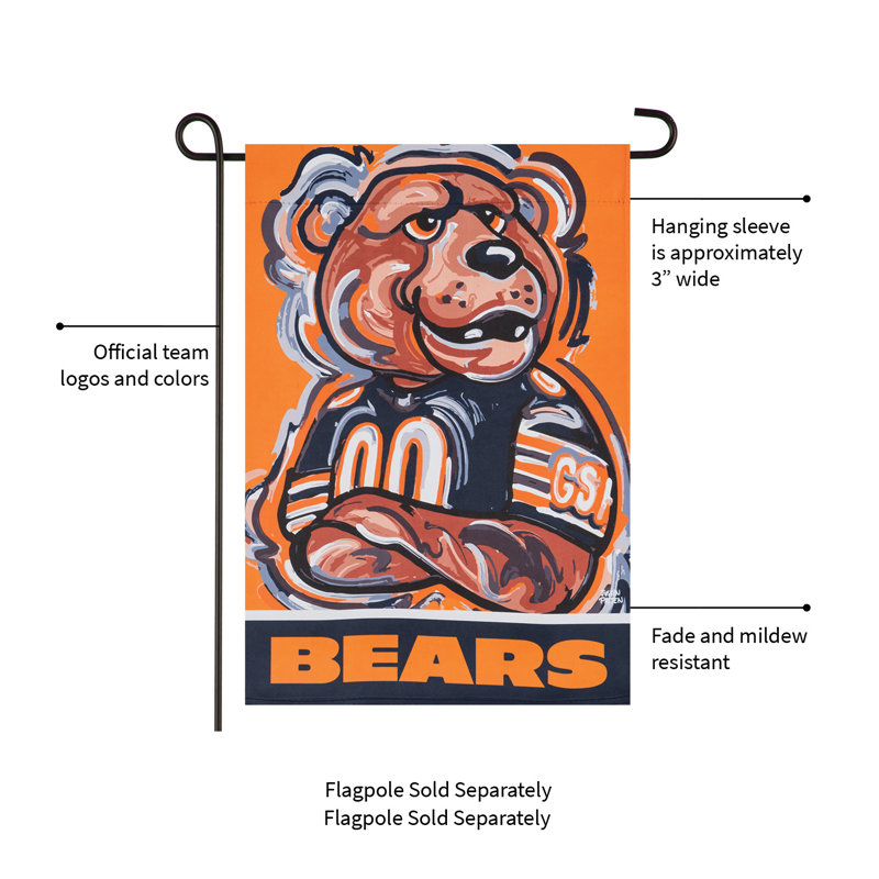 Drapeau de jardin en polyester 18 po x 12,5 po Chicago Bears
