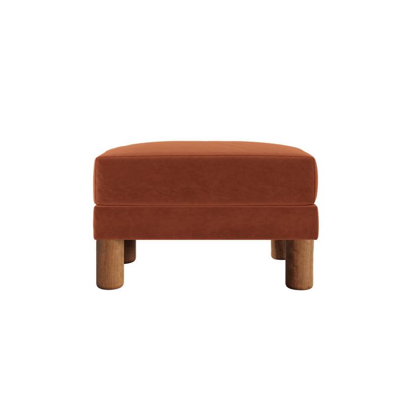 Essential Ottoman, Amber Recycled Velvet, Cylinder