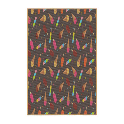 Tissé à la machine à partir de laine et de polyester brun/rose Tapis décoratif