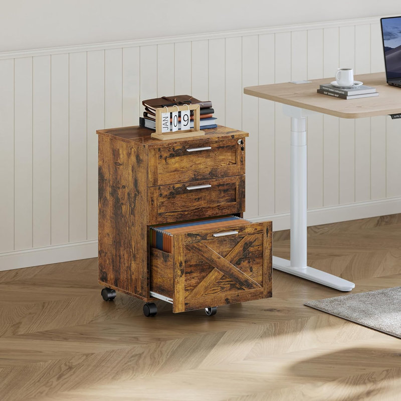 40cm Wide File Cabinet, Brown