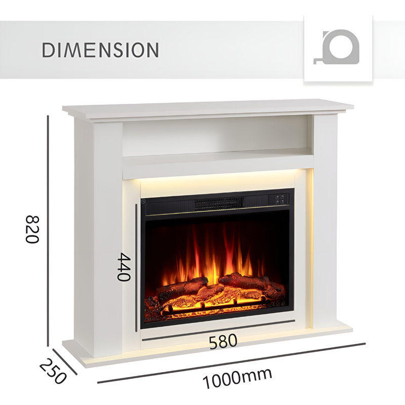 FLAMEKO Sahara Freestanding Electric Fireplace Suite