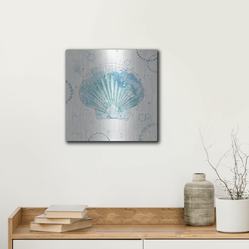 Art mural en métal luxueux «Coastal Splash 2 No Words» par Katie pertiet, H 12 po x l 12 po