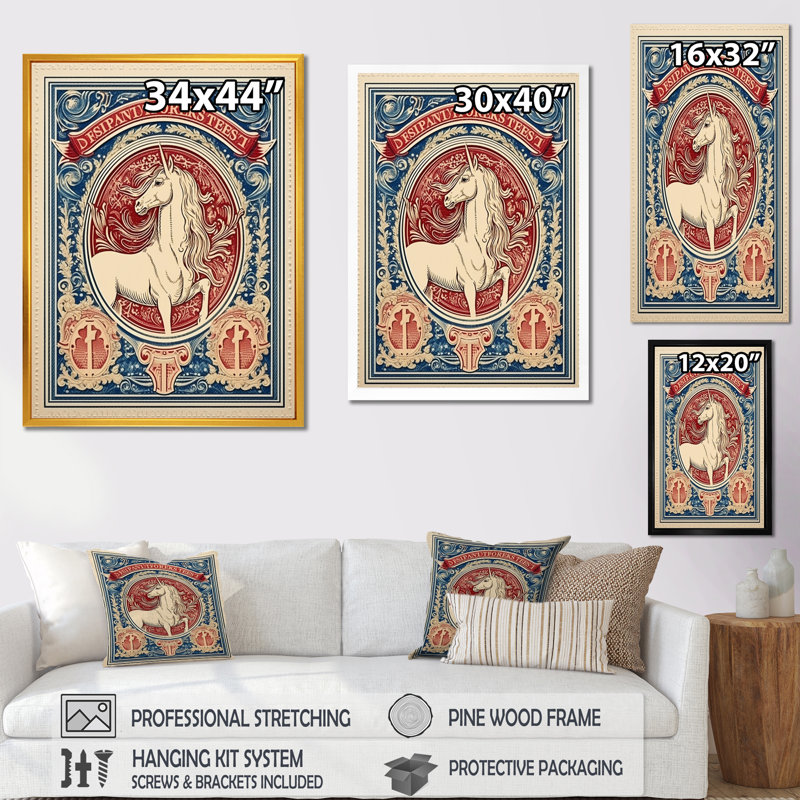 Timbre rétro, portrait de cheval I, H 40 po x l 30 po x P 1,5 po, Cadre simple argenté