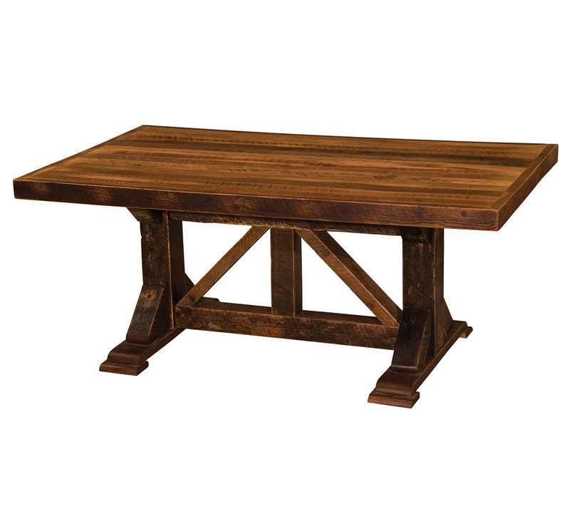 Table de salle à manger Fireside Lodge Barnwood Homestead, H 30 po x L 60 po x l 42 po, Chêne rouge
