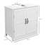 Lavabo pour salle de bain Space, blanc avec tablettes de rangement intérieures réglables, tablette pratique