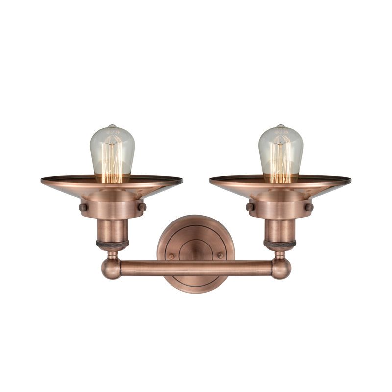 2 - Light Dimmable Vanity Light, Antique Copper, Antique Copper